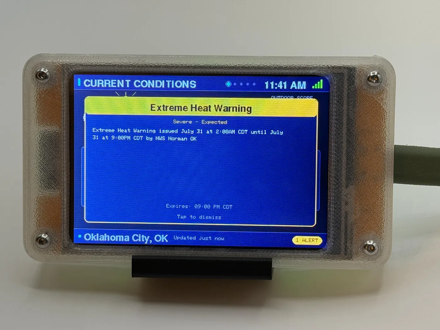Full-screen Extreme Heat Warning alert issued by the National Weather Service