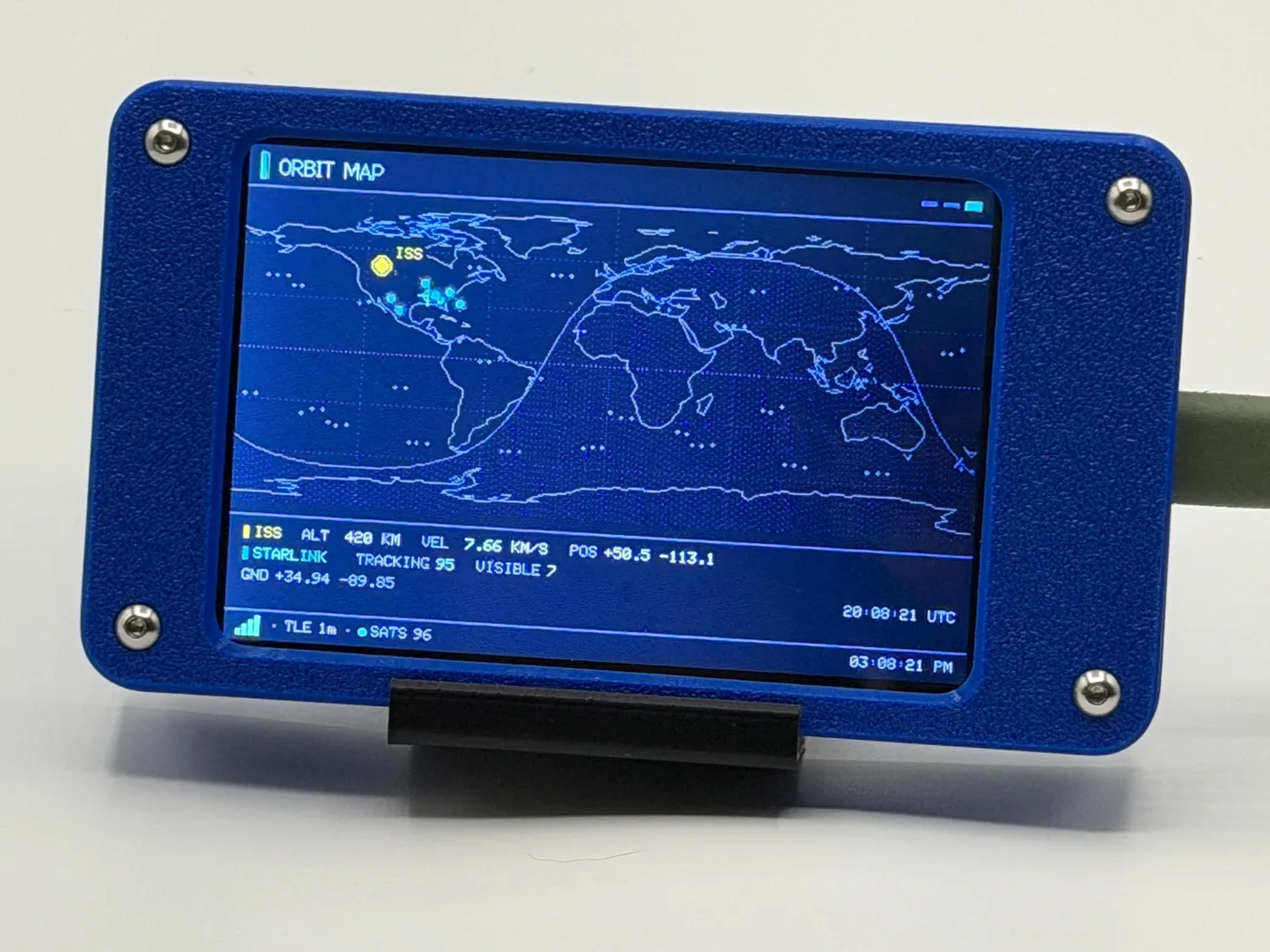 Orbit map with live ISS and Starlink positions