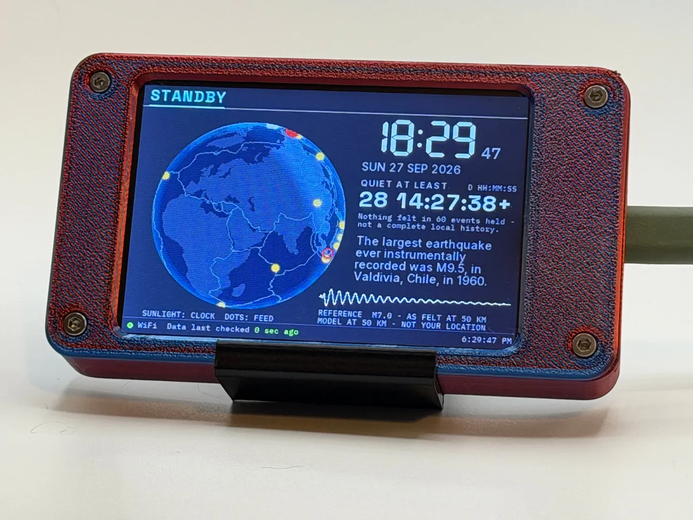 Standby with Asia and Africa on the globe and the fact that the largest earthquake ever instrumentally recorded was M9.5, in Valdivia, Chile, in 1960